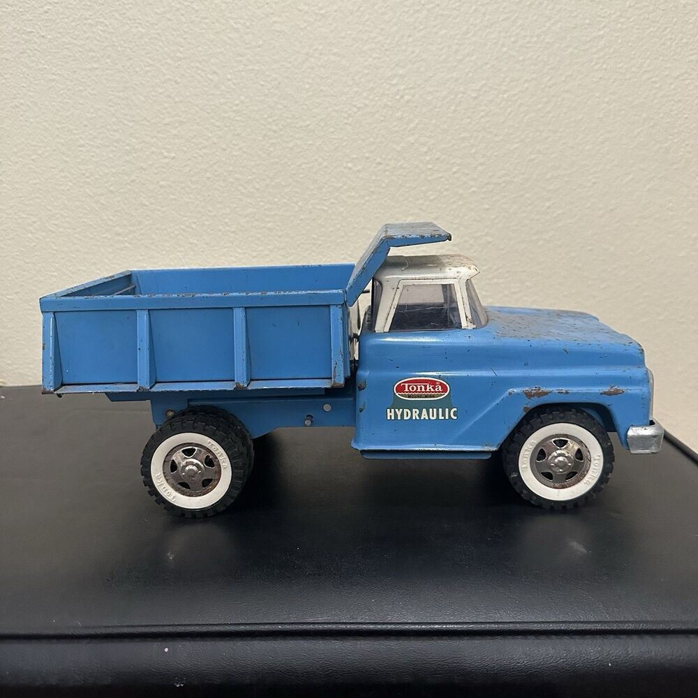 Vintage Tonka Hydraulic Dump Truck 1960s Blue White Model 520 Good Condition